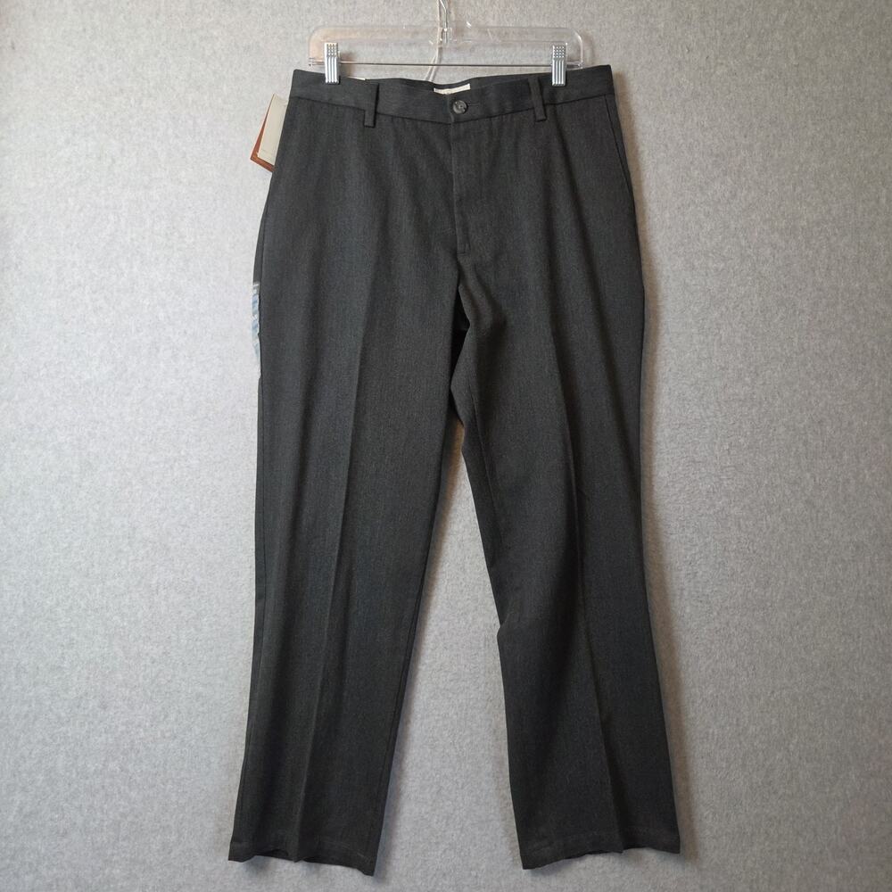 NWT Dockers Gray Signature Khaki Classic Fit Flat Front Pants Mens 32x30 Stretch